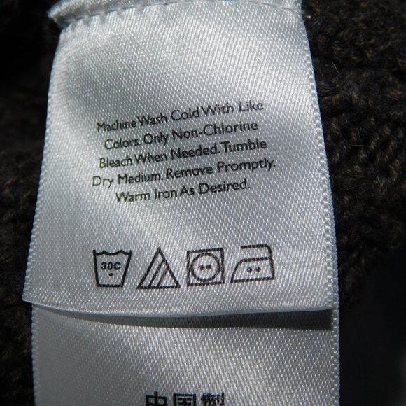 Eddie Bauer Mens L Brown Knit 1/4 Henley Button Shawl Collar Pullover Sweater - Picture 5 of 7